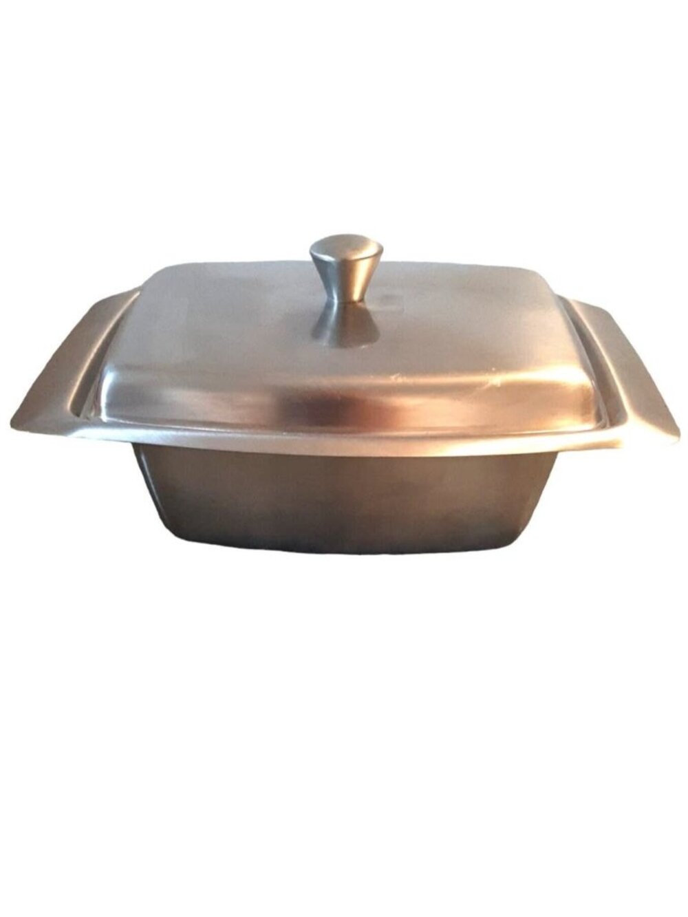 Stainless Steel Butter Keeper Serving Dish with Lid Vintage MCM Made in USA